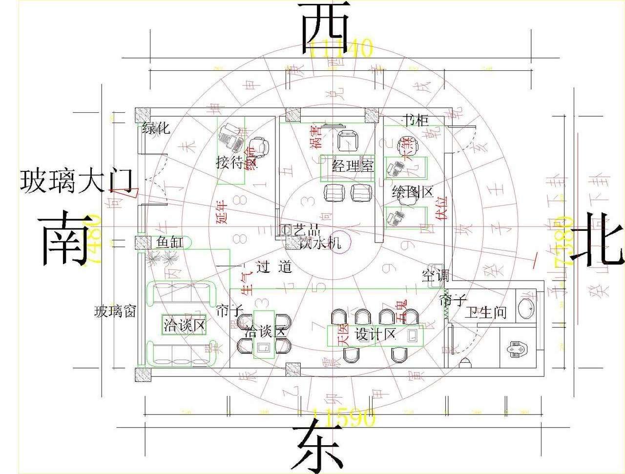 公司財務(wù)室財位風水演示圖