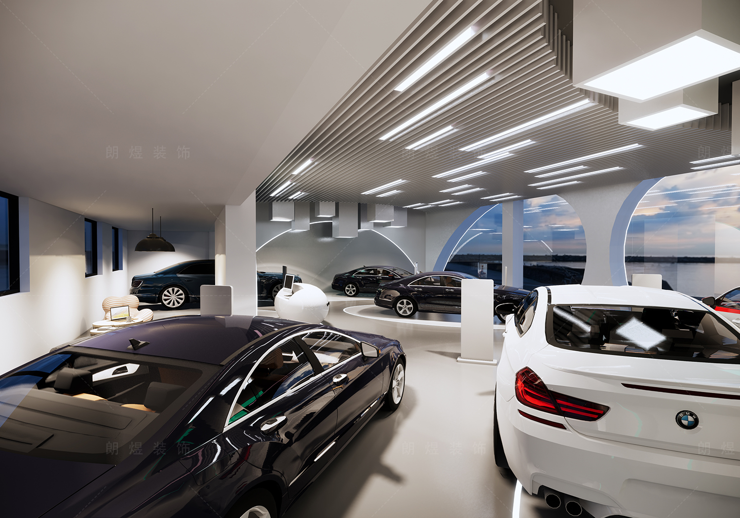成都雙流二手車(chē)交易市場(chǎng)展廳裝修效果圖